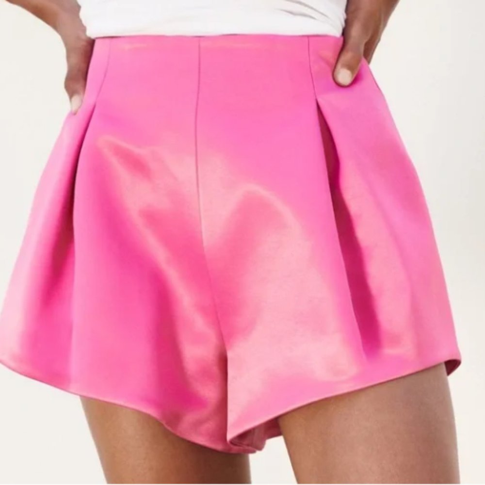 Zara satin effect balloon shorts in pink